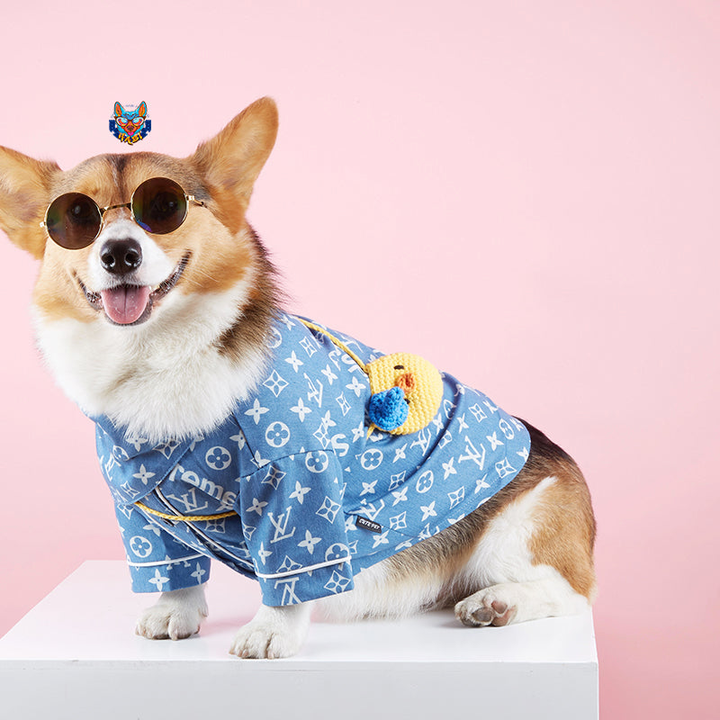 L-V luxury design pet dog T-shirt