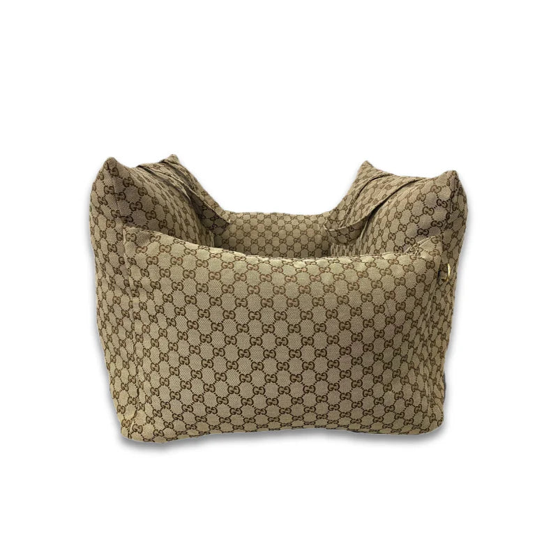 GG Brown Letters Dog Car Bed