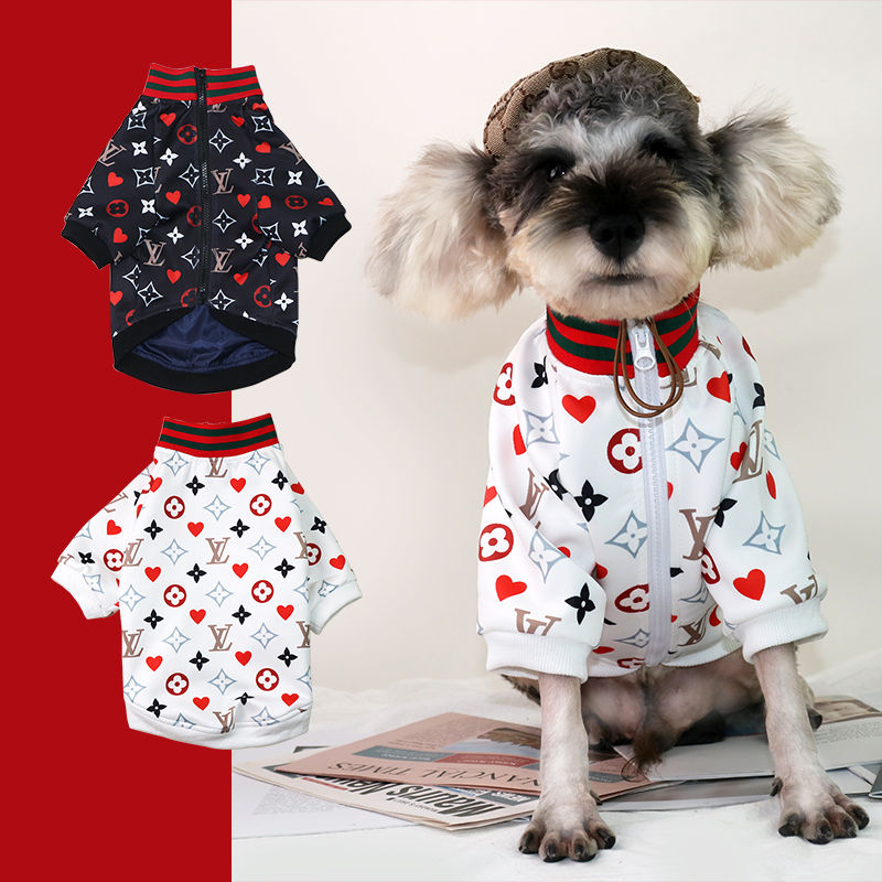 L-V luxury design pet dog jacket clothes