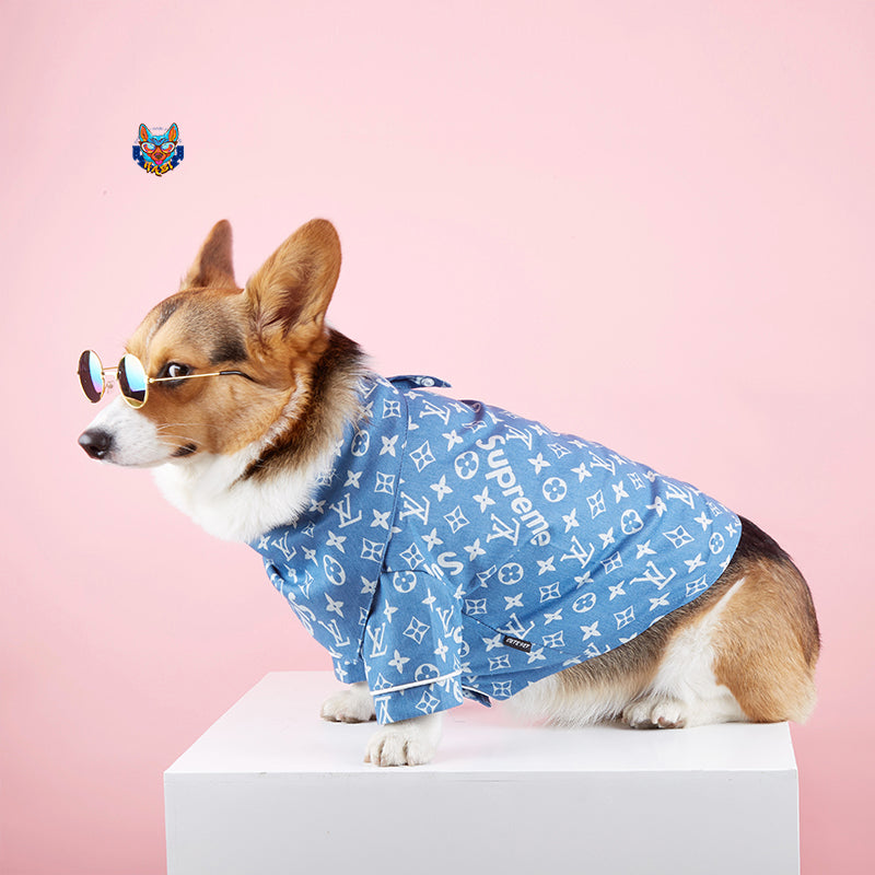 L-V luxury design pet dog T-shirt