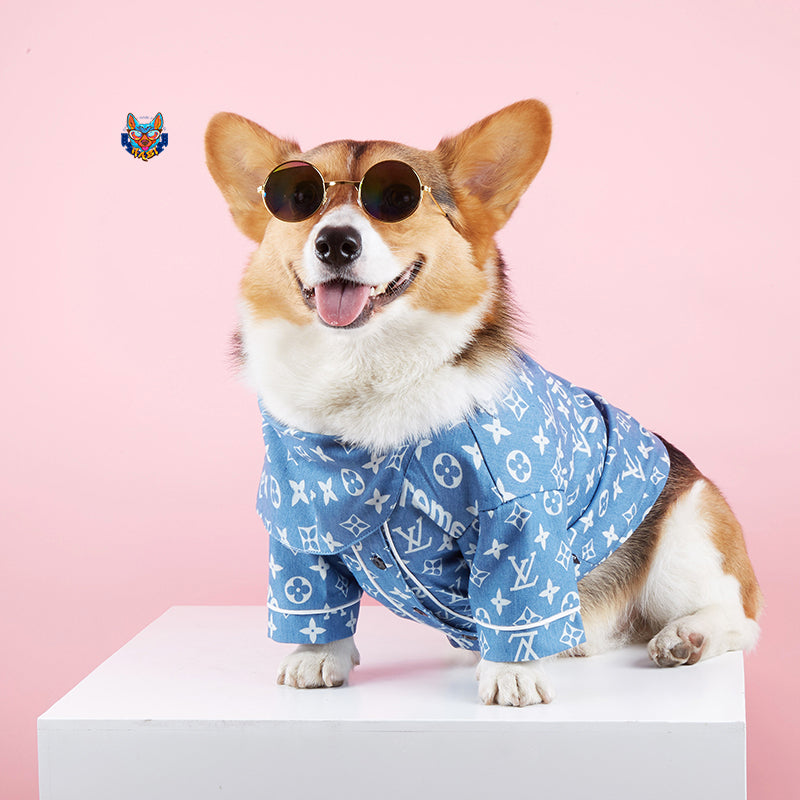 L-V luxury design pet dog T-shirt