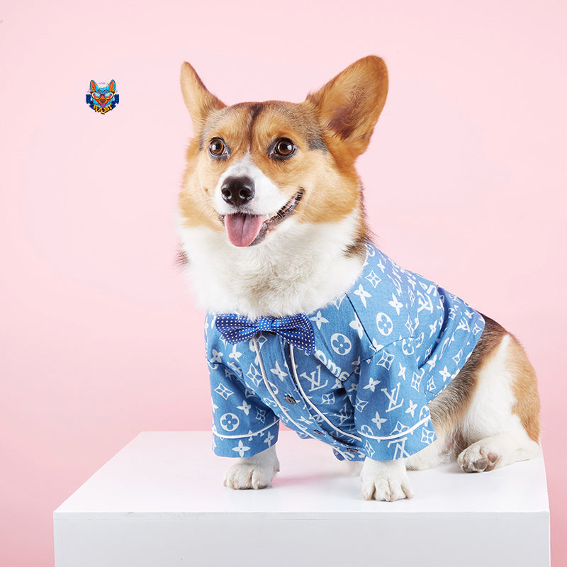 L-V luxury design pet dog T-shirt