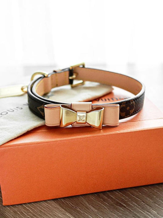 LL Designer Bow Dog Collar Set