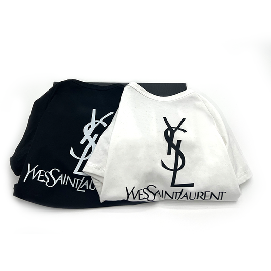 Funny black white letter dog vest