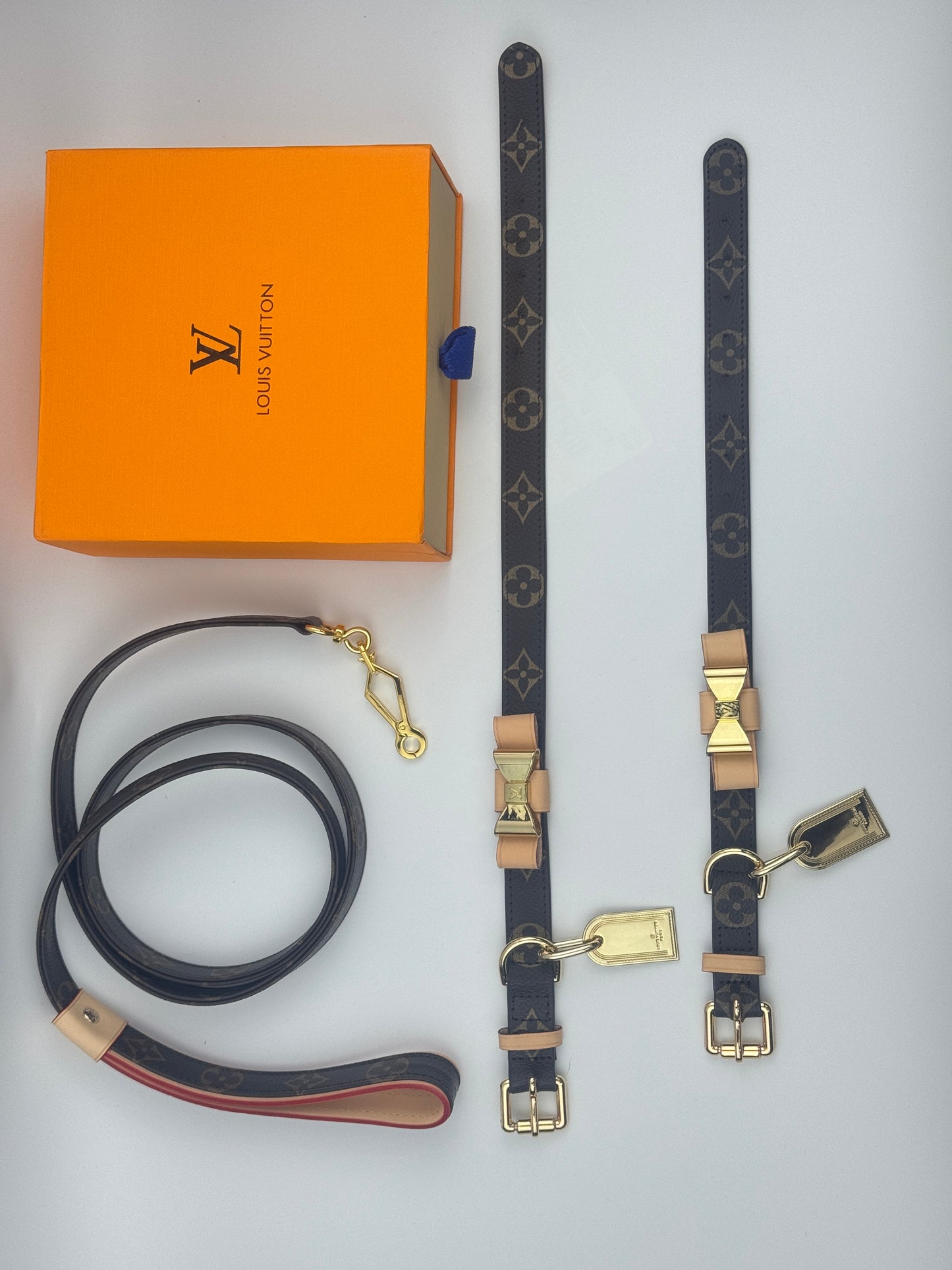 LL Designer Bow Dog Collar Set