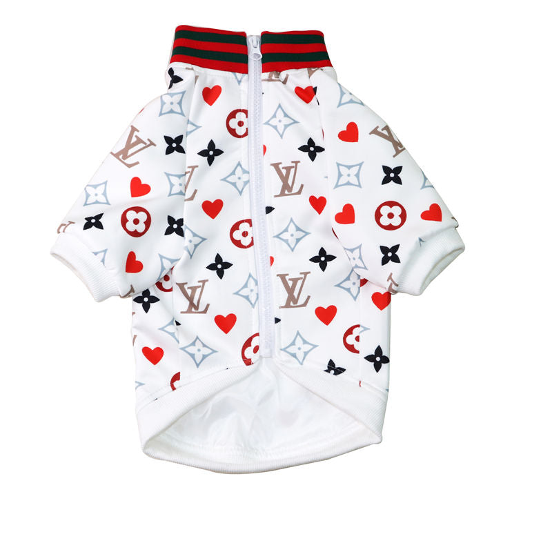 L-V luxury design pet dog jacket clothes