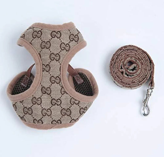 GG lettering luxury dog harness