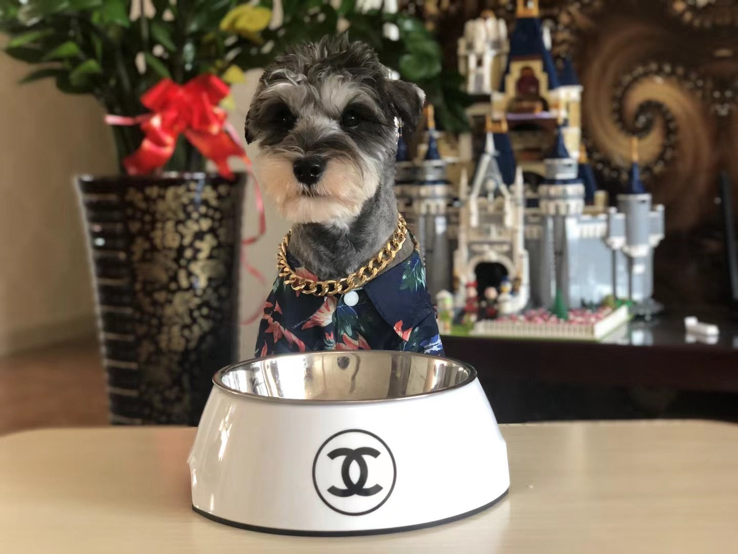 Chewnel two-color luxury dog bowl