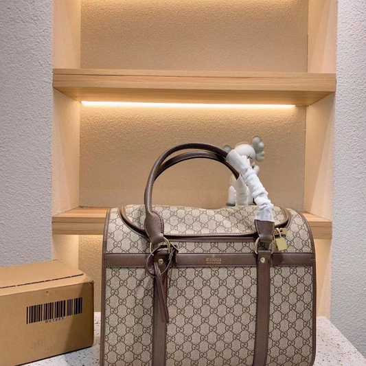 GG Brown Designer Letters Dog Airline Bag
