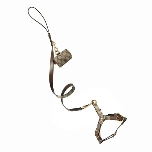 Goochi Monogram Pouch, Harness & Leash
